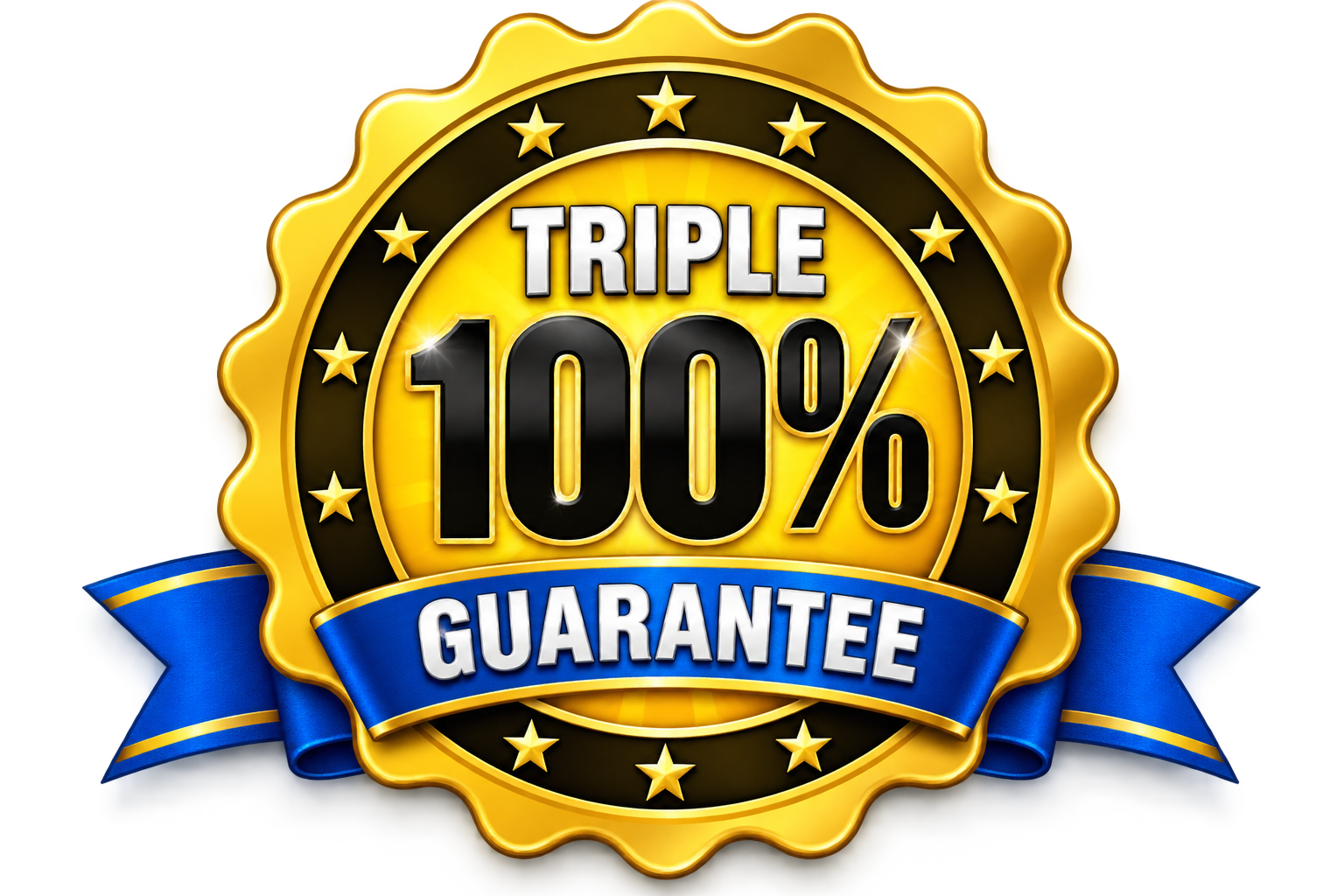Triple 100% Guarantee seal